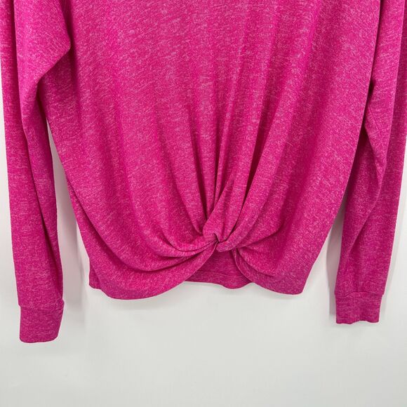 UGG Hot Pink Twist Front Long Sleeve Crew Neck Sweater Top Size Small - Picture 4 of 7